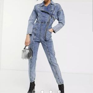 Retro Denim Jeans Jumpsuit 2